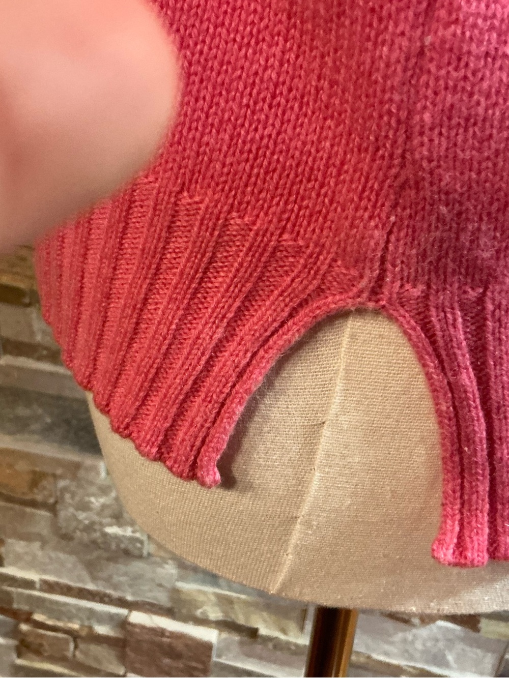 Jumper 1234 Pink&Red Colorblock Cashmere Mock Neck Sweater - Picture 5 of 10